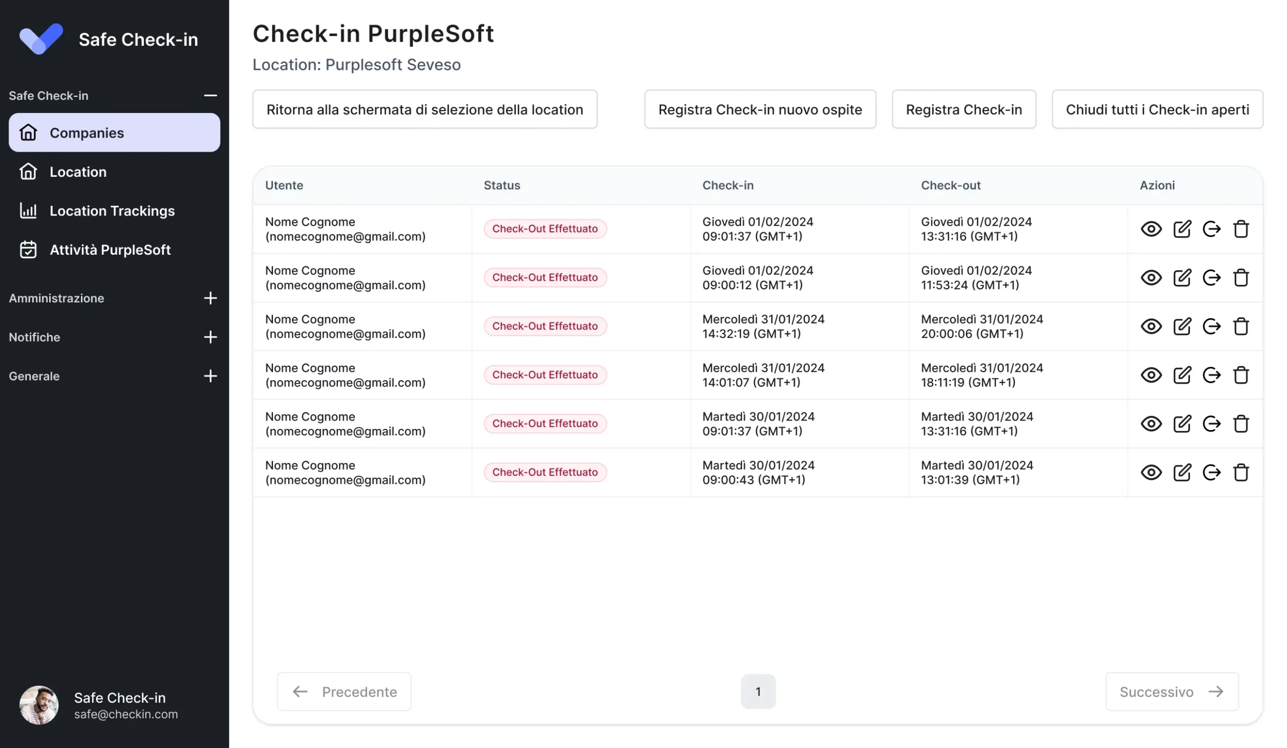 Safe Check-in - #1 registro digitale per aziende Check-in