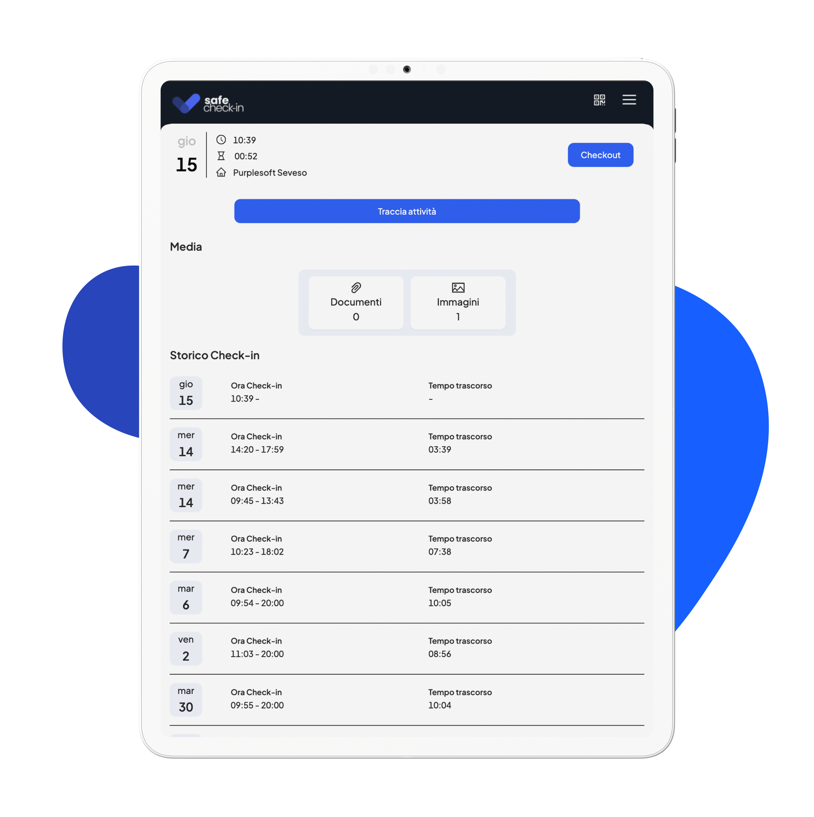 Controllo accessi negozi tramite registro digitale - Safe Check In